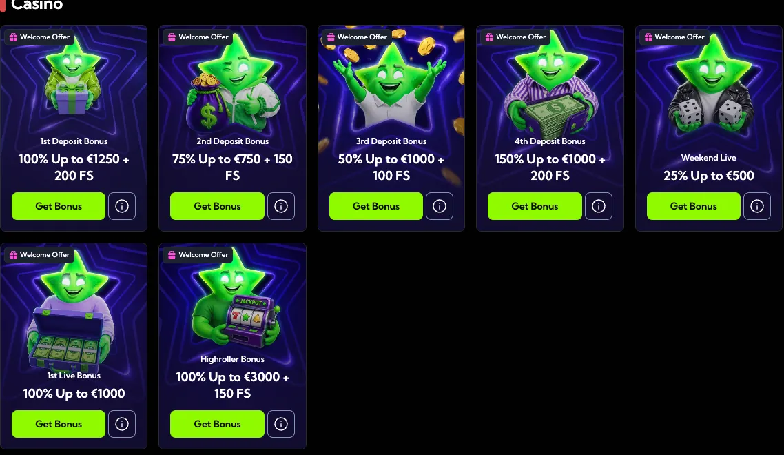 Οι προσφορές του LuckyBoom στη σελίδα Promo